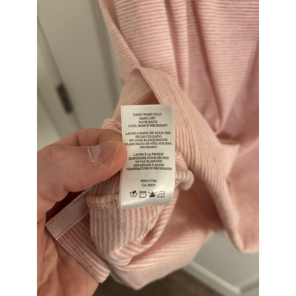 Rails Sebastian Coral Stripe Polo Shirt Mens Large Pink White EUC - Picture 5 of 6